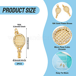 2 pz 304 acciaio inossidabile micro pavé zirconia cubica pendente&nbsp;STAS-TA0003-13