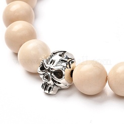 Bracelet extensible fossile naturel d'énergie pour hommes femmes&nbsp;BJEW-JB06695-01