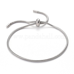 Bracciale scorrevole regolabile in acciaio inossidabile 304 anti-ossidazione/braccialetti bolo&nbsp;BJEW-F412-04P