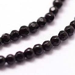Natürliche schwarze Onyxperlenstränge&nbsp;G-N0171-10-3mm