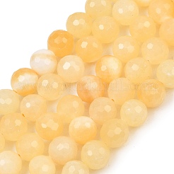 Abalorios de jade amarillo natural hebras&nbsp;GG-NH0014-C02-8mm