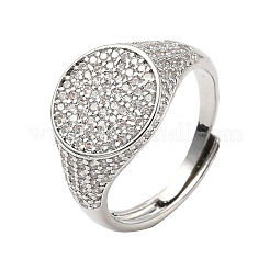 Anelli per polsini da donna in ottone con micro pavé di zirconi cubici&nbsp;RJEW-A069-13P-03