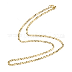 Chapado al vacío 304 collar de cadenas de bordillo de acero inoxidable para hombres y mujeres, dorado, 17.72 pulgada (45 cm)