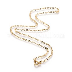 Латунные цепи для ожерелья с железной фурнитурой, золото, шириной около 2 мм, 18 дюйм