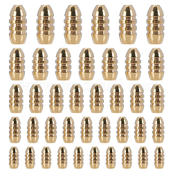 Brass Grooved Bullet Shape Weights Fishing Sinkers, for Freshwater Saltwater Bass Fishing, Golden, 11.5~21.5x6~10mm, Hole: 1.5~2mm, 52pcs/box