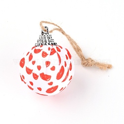 フォームボール  プラスチックと布のパーツ  クリスマスツリーの装飾  麻ロープ付き  ラウンド  リップ模様  133mm