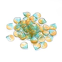 Transparente Glas Anhänger / charms, Blütenblatt, Ton zwei, Farbig, 15x13.5x4 mm, Bohrung: 1.2 mm