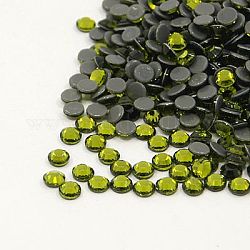 Vidrio de hotfix Diamante de imitación, aa grado, la espalda plana y facetas, semicírculo, olivino, ss30, 6.3~6.5mm, aproximamente 288 unidades / bolsa