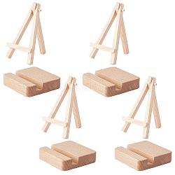 Staffeleien aus Holz & Handyhalter aus Buchenholz, für Kunsthandwerk DIY Malprojekte, Dreieck, rauchig, 125x73x17 mm, 8 Stück / Set