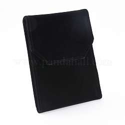 Bolsa de viaje plegable de terciopelo, caja de almacenamiento portátil, con cartón, para exhibición de collar, negro, 60x41x1.3 cm