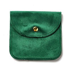 Custodie per gioielli in velluto, borse portagioielli quadrate con chiusura a scatto color oro, per l'orecchino, conservazione degli anelli, verde, 9.8x9.8x0.75cm