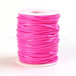 Flache PVC-Kabel, für Schmuck machen, Fuchsie, 2.3 mm, ca. 50 Yards / Rolle