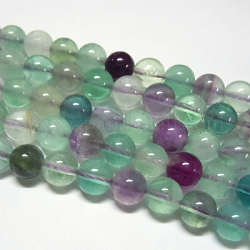 Chapelets de perles en fluorite naturel, Grade a, ronde, 10mm, Trou: 1mm