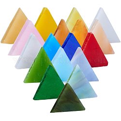 Мозаичные стеклянные кабошоны, треугольные, разноцветные, 15x3 мм, Около 350~360 шт / коробка