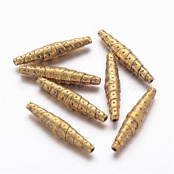 Perline in lega stile tibetano,  piombo e cadmio libero, tubo, oro antico, 25x5mm, Foro: 1 mm