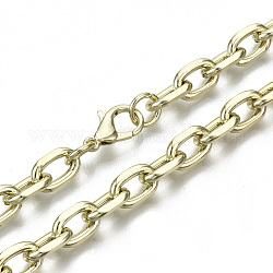 Eisenkabelketten Halskette machen, mit Messing-Karabiner, ungeschweißte, Licht Gold, 17.91 Zoll (45.5 cm) lang, Link: 11x7x2 mm, Sprungring: 7x1 mm, 4.5 mm Innen Durchmesser