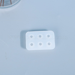 Molde de silicona de grado alimenticio con cuentas redondas diy, moldes de resina, para la fabricación de joyas de resina uv y resina epoxi, 6 cavidades, blanco, 35x50x9mm
