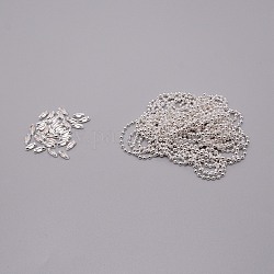 Kugelketten aus Eisen mit Verbindungsstücken, gelötet, für das Aufhängen von Kugelketten, Silber, 0.3 cm, 5 m, 30 Stück / Set