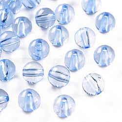 Perline acrilico trasparente, tondo, blu fiordaliso, 10x9mm, Foro: 2 mm, circa 940pcs/500g