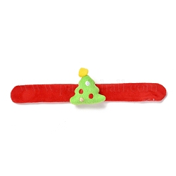 Pulseras de bofetada de navidad, pulseras a presión para niños y adultos fiesta de navidad, árbol de Navidad, verde césped, 24.5x2.5x0.2 cm