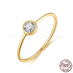 925 anello sottile in argento sterling, anello portafortuna da donna con zirconi cubici, con timbro s925, vero placcato oro 14k, 1~4.5mm, misura degli stati uniti 7 (17.3mm)