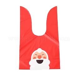 Plastiktüte zum Thema Weihnachten, für weihnachtsfeier süßigkeiten snack geschenkverzierungen, Weihnachtsmann-Muster, 22x13 cm, 50 Stück / Beutel