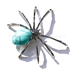 Synthetische türkisfarbene Displaydekoration, mit Spinnenformhalter aus Metall, für die Desktop-Dekoration zu Hause, 48x55 mm
