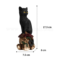 Figurine in resina di halloween, per la decorazione della scrivania di casa, forma di gatto, 80x75x175mm