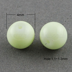 Painted Glass Bead Strands, Baking Paint, Round, Pale Green, 4mm, Hole: 1.1~1.3mm, about 200pcs/strand, 31.4 inch