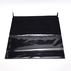 Leere Vlies-Aufbewahrungsbeutel zum Basteln mit Kordelzug, mit durchsichtigem Plastikfenster, für Geschenk- & Einkaufstüten, Schwarz, 45x45x0.06~0.45 cm