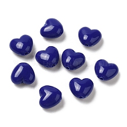 Непрозрачные акриловые бусины, сердце, темно-синий, 9x9.5x5.5 мм, отверстие : 1.5 мм, Около 1650 шт / 500 г