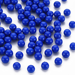 Perline acrilico opaco, Senza Buco, tondo, blu, 4mm, circa 1400pcs/50g
