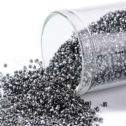 TOHO Round Seed Beads, Japanese Seed Beads, (282) Inside Color Charcoal, 15/0, 1.5mm, Hole: 0.7mm, about 15000pcs/50g