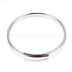 Adjustable 304 Stainless Steel Bangles Making, Stainless Steel Color, 2-3/8 inch(6.2cm), 2mm