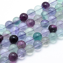 Chapelets de perles en fluorite naturel, ronde, 12~12.5mm, Trou: 1mm, Environ 33 pcs/chapelet, 15.75 pouce (40 cm)