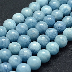 Natürliche Aquamarin Perlen Stränge, Klasse ab +, Runde, 12 mm, Bohrung: 1.5 mm, ca. 33 Stk. / Strang, 15.5 Zoll (39.5 cm)