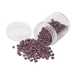 Czech Glass Seed Beads, 2-Hole, Opaque Colours, Purple, 5x3.5x3mm, Hole: 0.5mm, about 630pcs/box