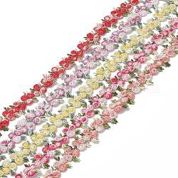 Blumen-Polyester-Besatzband, für Vorhangspitzenbesätze, Mischfarbe, 3/4 ~7/8 Zoll (18~23 mm), ca. 0.59~0.74 Yard (0.54~0.68m)/Strang