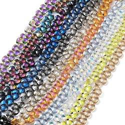 Galvanoplastie des brins de perles de verre triangulaires, facette, couleur mixte, 9x10x5mm, Trou: 1mm, Environ 100 pcs/chapelet, 23.62'' (60 cm)