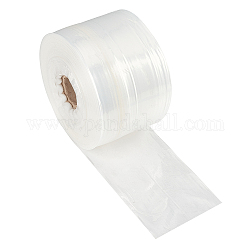 Transparent PE Tube Film Rolls, for Storage Bag Making, Clear, Unilateral Thickness: 1.6 Mil(0.04mm), 2000 0x10cm