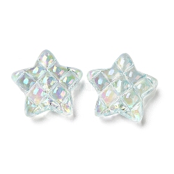 Perles en acrylique transparente, de couleur plaquée ab , étoiles du nord, Aqua, 19.5x19.5x9mm, Trou: 3.5mm