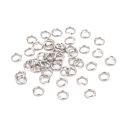 Brass Jump Rings, Open Jump Rings, with Smooth Joining Ends, Cadmium Free & Nickel Free & Lead Free, Platinum, 6x1mm, 18 Gauge, Inner Diameter: 4mm, Hole: 4mm, about 4807pcs/500g