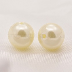 Perle tonde in plastica imitazione perla in abs, bianco, 20mm, Foro: 2.5 mm