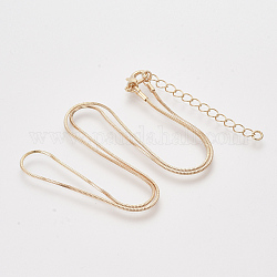 Collar de cadena de serpiente cuadrado de latón, con cierre de langosta, la luz de oro, 18.5 pulgada (47.2 cm), 1mm