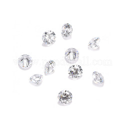 Cabochons en zircone cubique, Grade a, facette, diamant, clair, 3x2mm