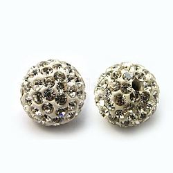 Perline strass polimero argilla, perline palla di disco, grado a, tondo, pp 15, cirstallo, 10mm, Foro: 1.8~2 mm