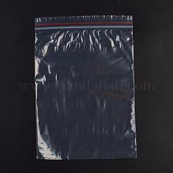 プラスチックジップロックバッグ  再封可能な包装袋  トップシール  セルフシールバッグ  長方形  レッド  26x18cm  片側の厚さ：1.8ミル（0.045mm）  100個/袋