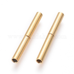 Chiusure a baionetta in 304  acciaio inox, placcatura ionica (ip), colonna, oro, 21x2.5mm, Foro: 1.5 mm
