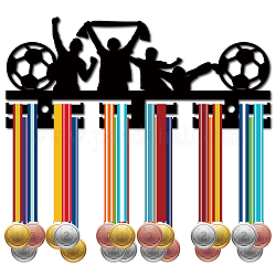 Medaillenhalter aus Acryl, Medaillen Display Kleiderbügel Rack, mit Abstandsstiften, Medaillenhalter Rahmen, Fußball-Muster, 121x290x10 mm, Bohrung: 8 mm