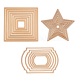 Benecreat 3 набор штампов для резки золота, вырезанных из металла, трафареты для скрапбукинга, матрица для тиснения своими руками, фотоальбом, декоративные diy бумажные карты, изготовление-квадрат, прямоугольные, звезда